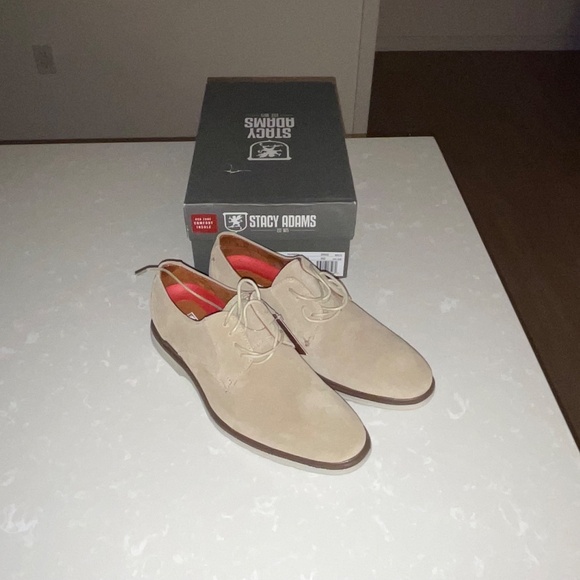 NWT Stacy Adams Tayson Sandstone Suede Oxford Dress Shoes, Men\'s 7 M